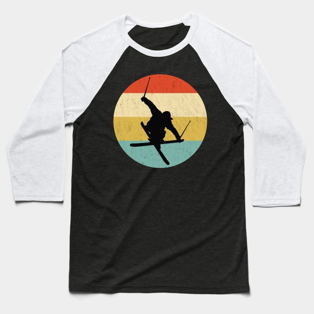 retro vintage skier Baseball T-Shirt by DragonTees